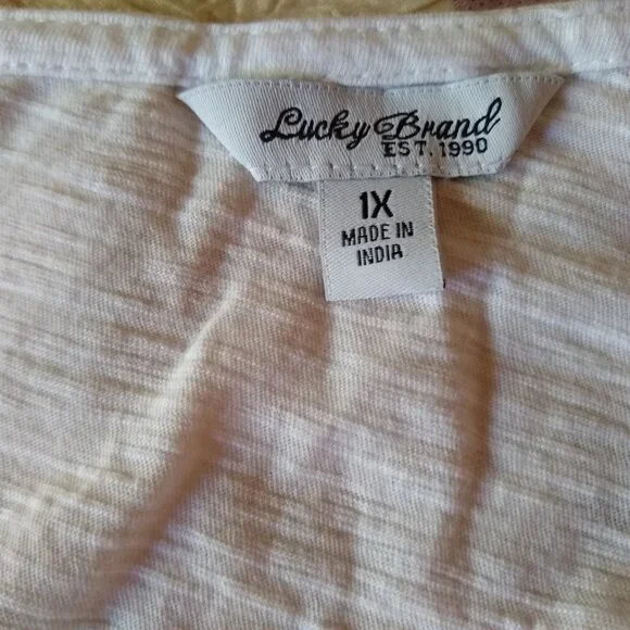 lucky brand white shirt with embroidery lace size 1x - Picture 6 of 6